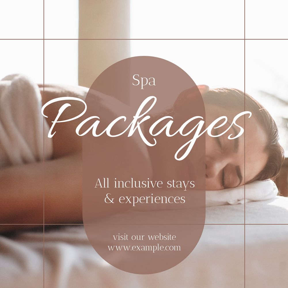 Spa package Instagram post template, editable social media design