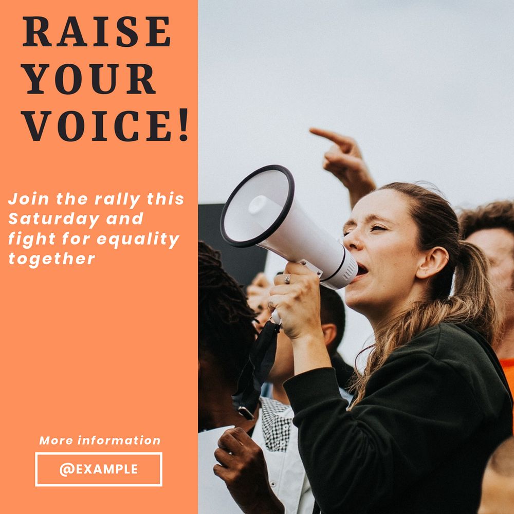 Equality rally Instagram post template, editable social media design