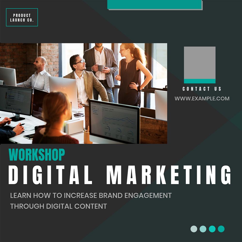 Digital marketing workshop Instagram post template, editable social media design