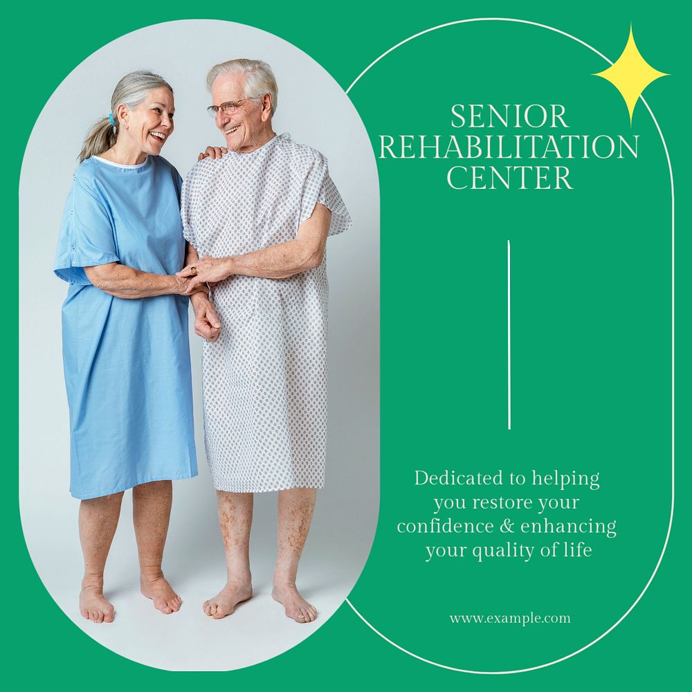 Senior rehabilitation Instagram post template, editable social media design