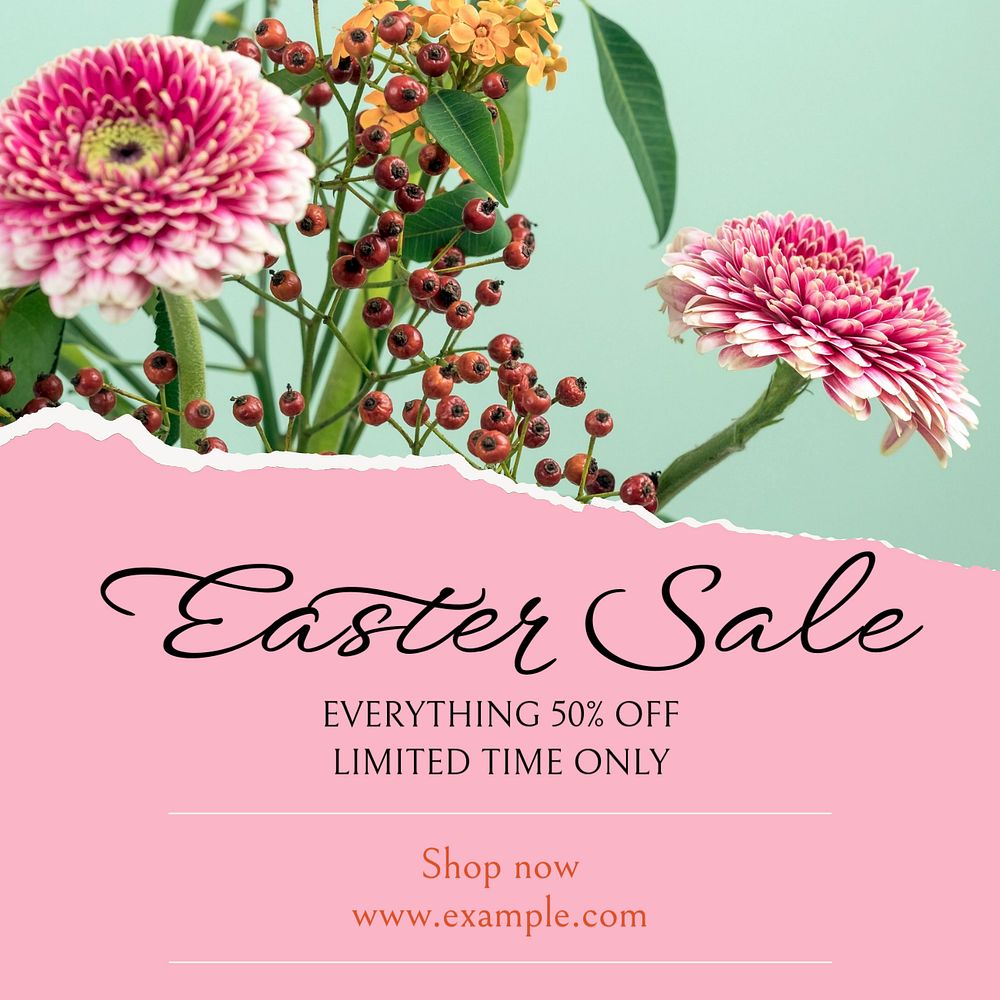 Easter sale Instagram post template, editable social media design