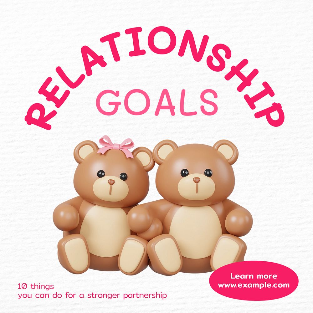 Relationship goals Instagram post template, editable text