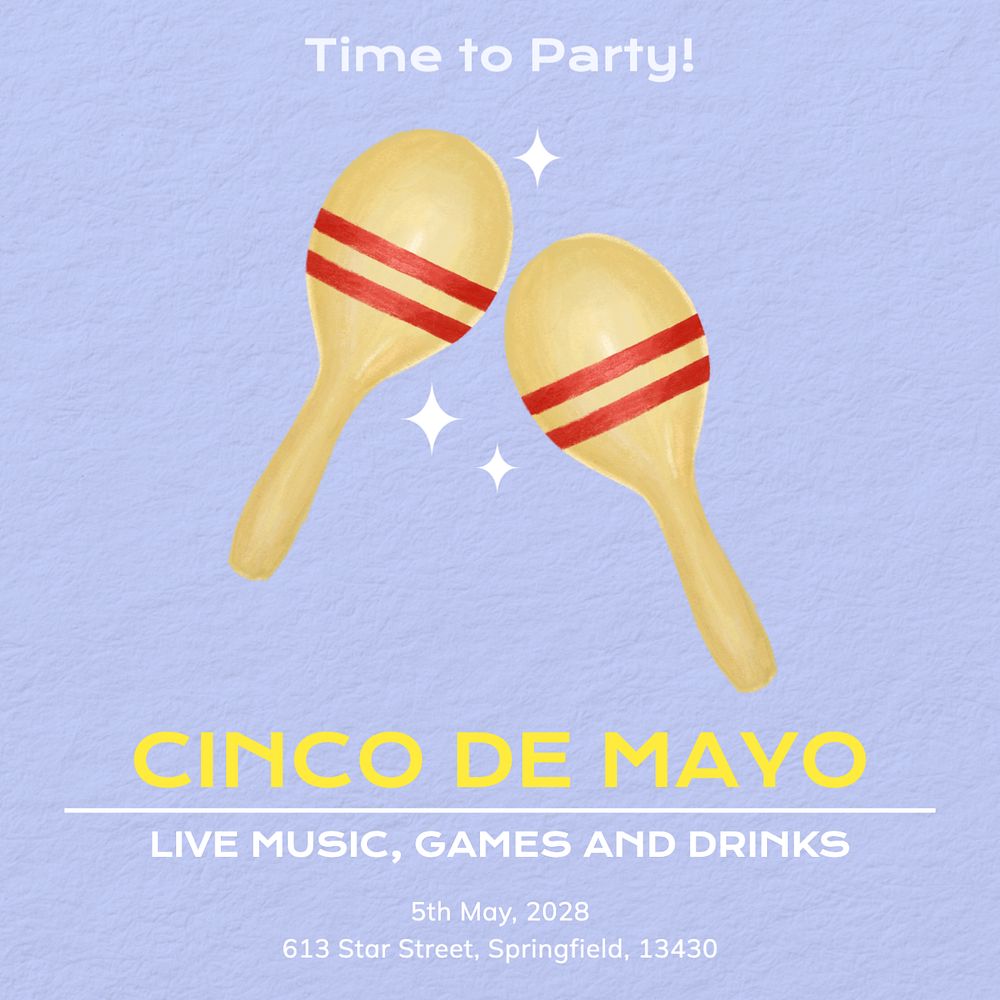 Cinco de Mayo Instagram post template, editable text