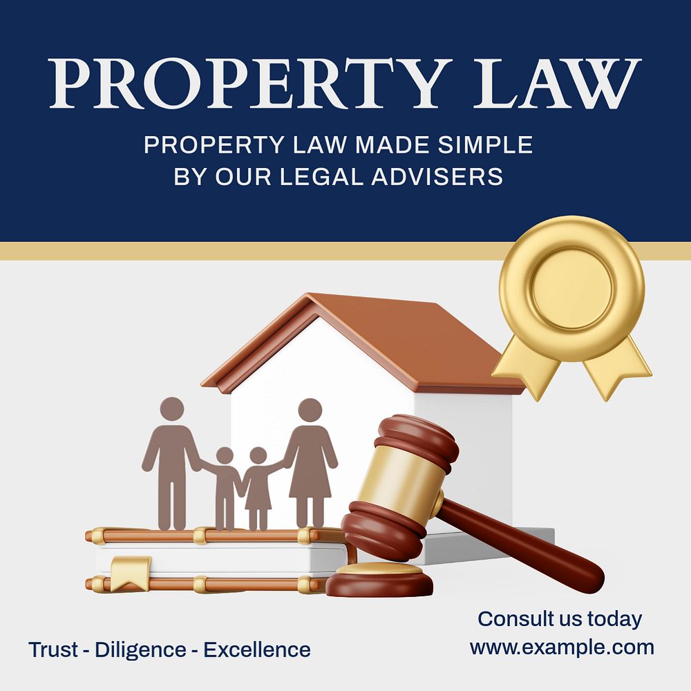 Property law Instagram post template, editable text