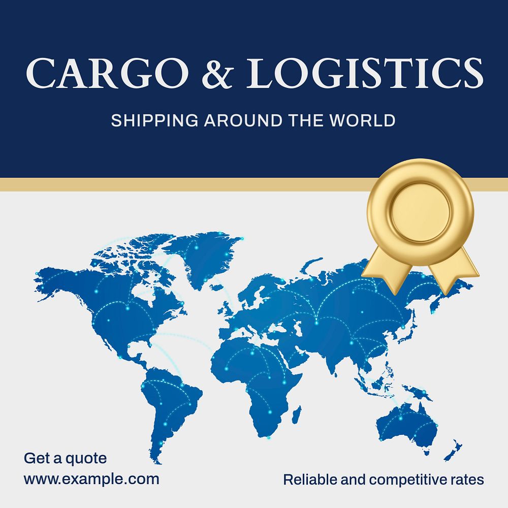 Cargo & logistics Instagram post template, editable text