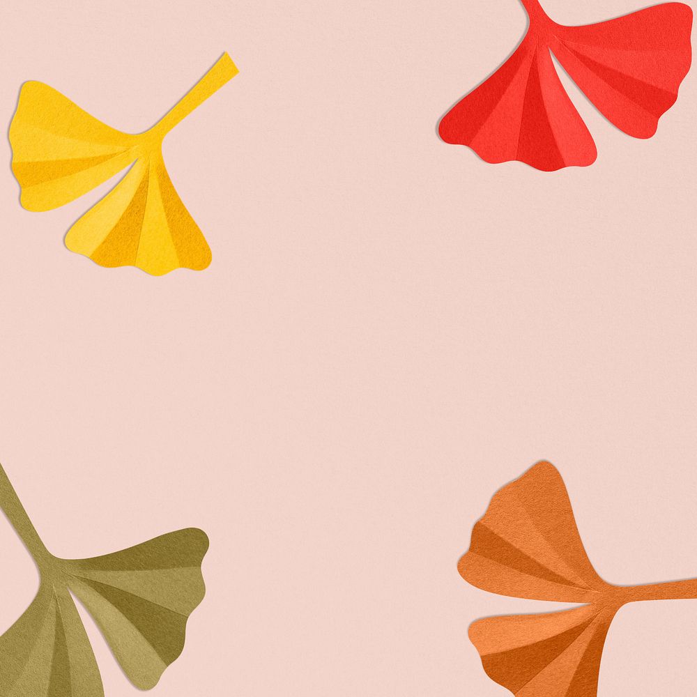 Paper craft leaf frame background, editable design