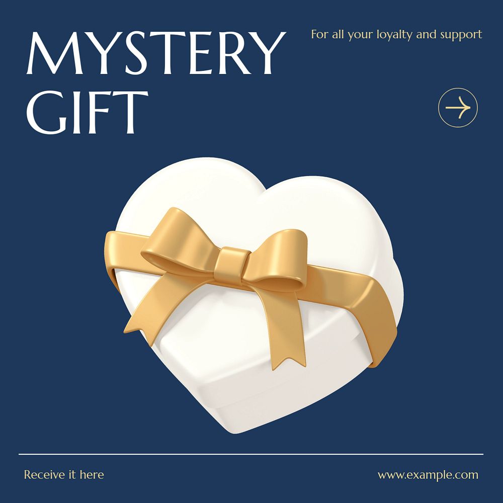 Mystery gift Instagram post template, editable text