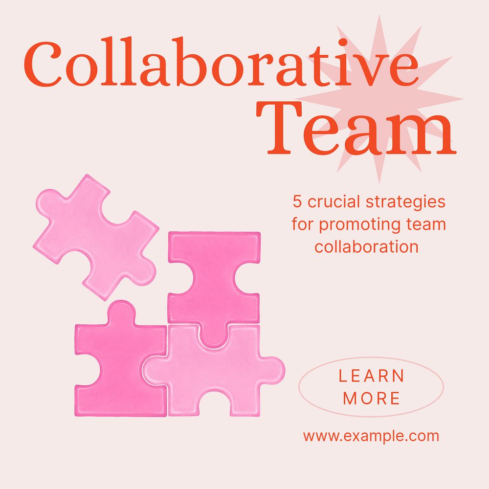 Team collaboration Instagram post template, editable text