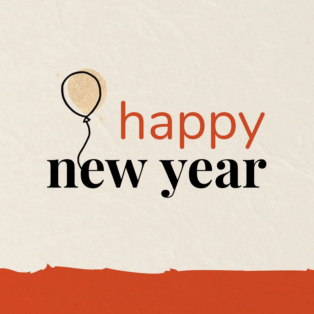 Happy new year Instagram post template, editable text