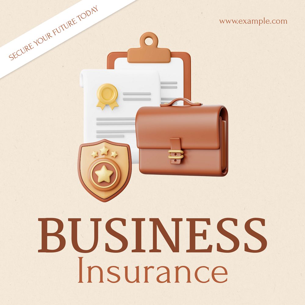 Business insurance Instagram post template, editable text