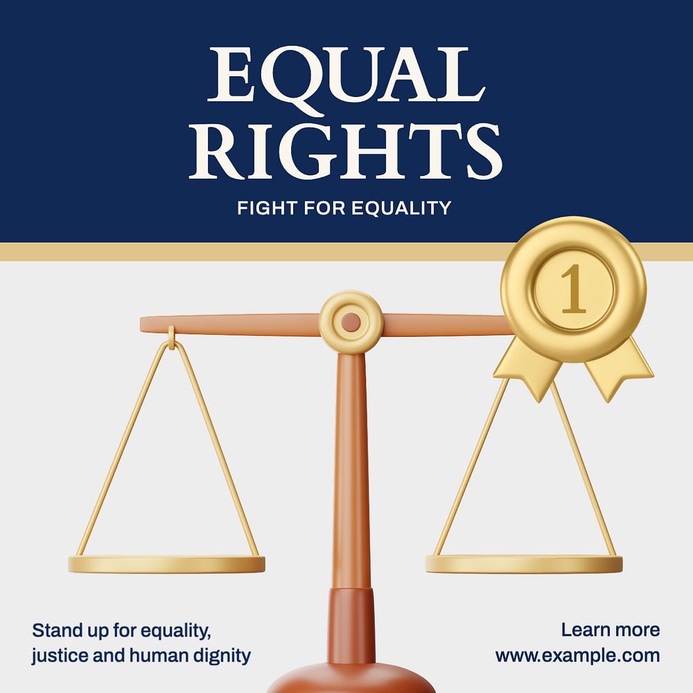 Equal rights Instagram post template, editable text