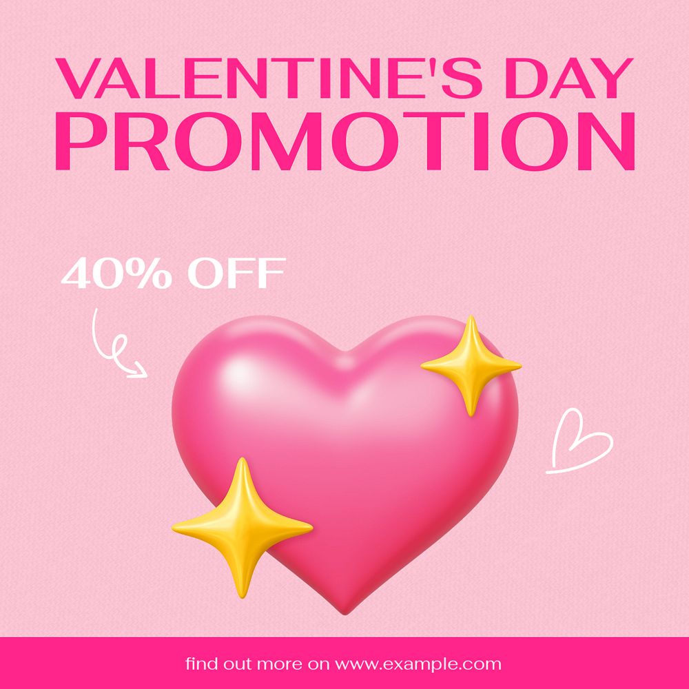 Valentine's day promotion Instagram post template, editable text