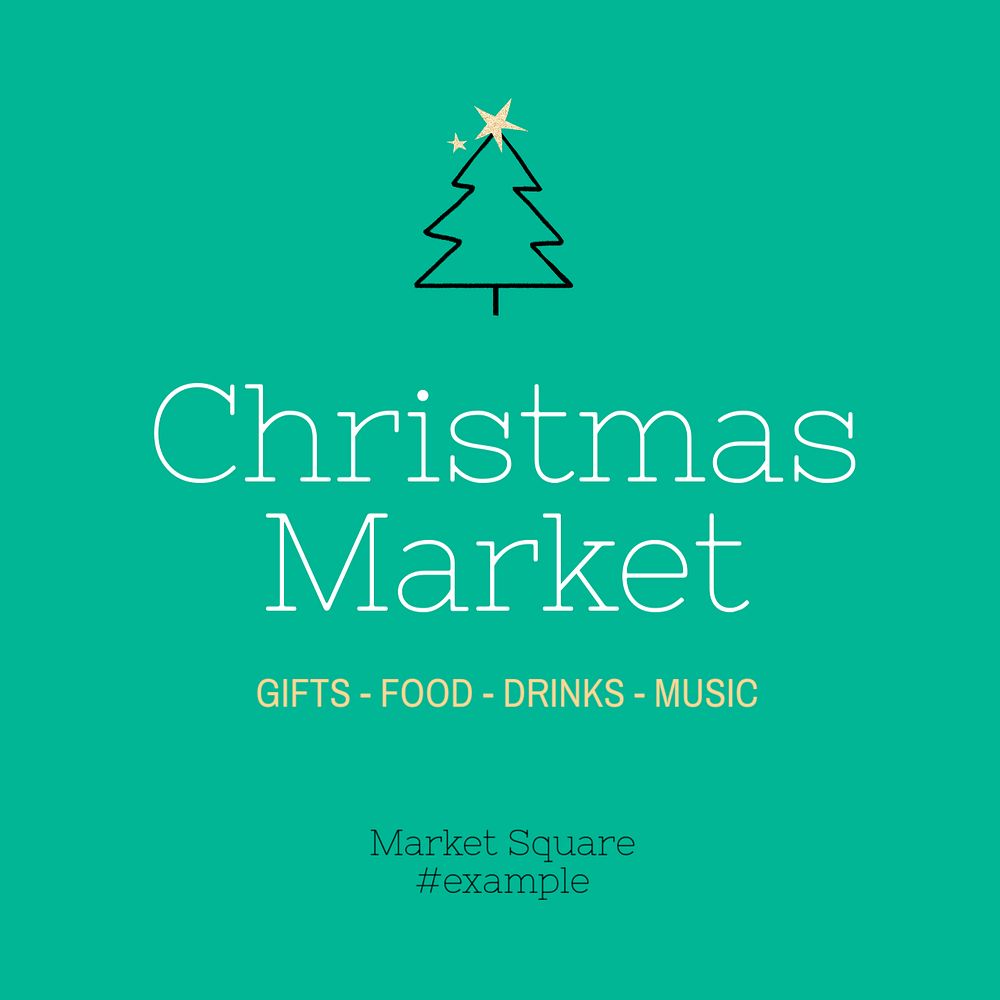 Christmas Market Instagram post template, editable text