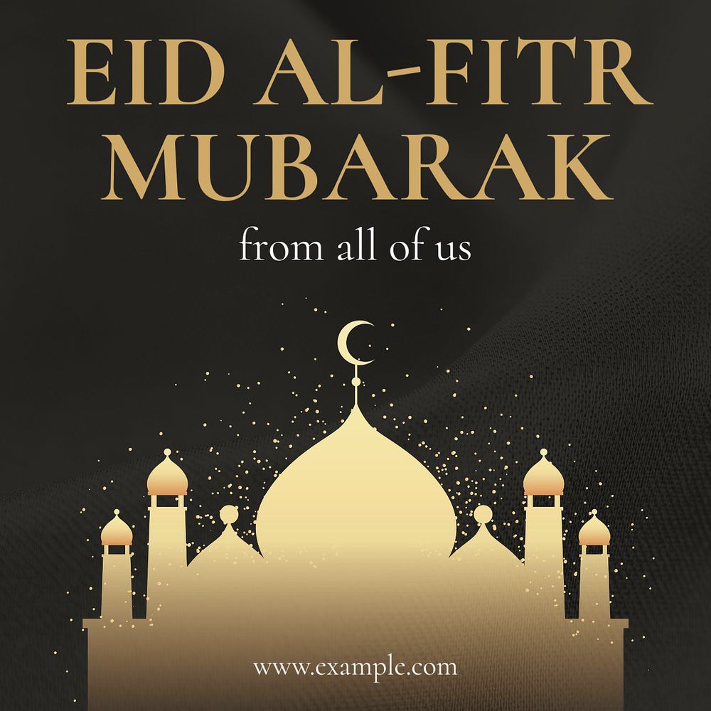 Eid al-Fitr Mubarak Instagram post template, editable text