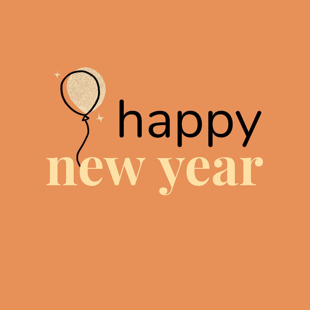 Happy new year Instagram post template, editable text