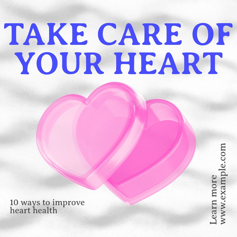 Heart health Instagram post template, editable text