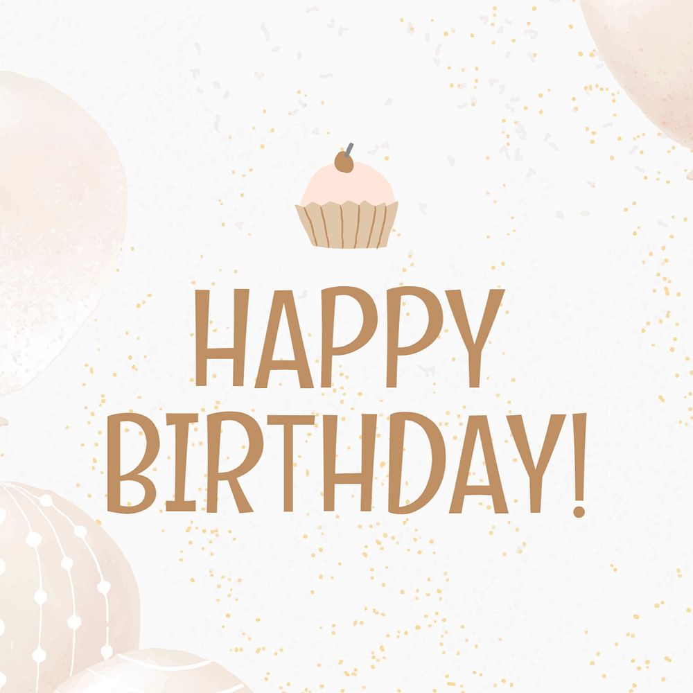 Happy birthday Instagram post template, editable text