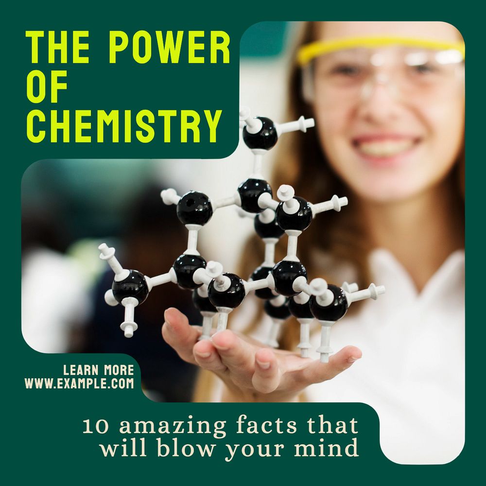 Chemistry power Instagram post template, editable text