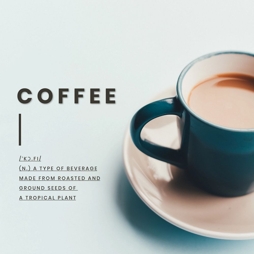 Coffee Instagram post template, editable text