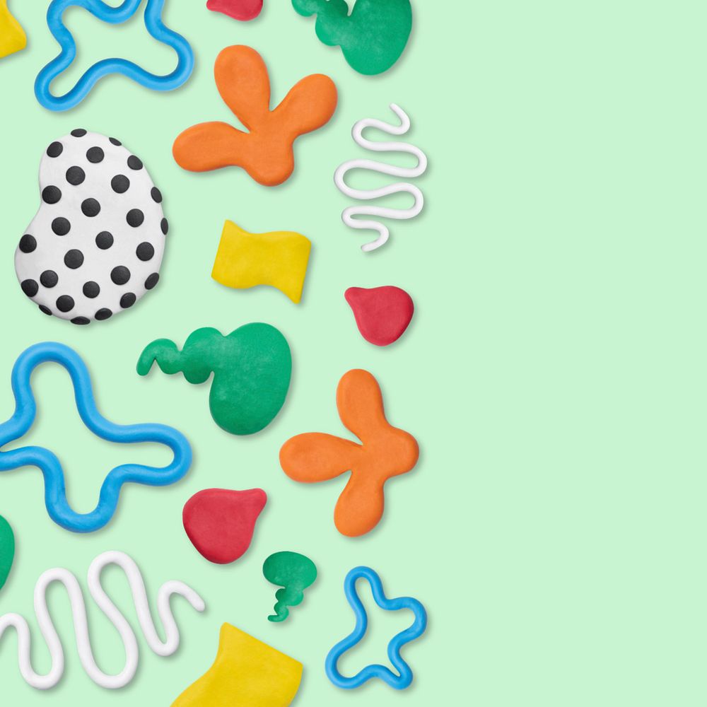 Kids clay patterned green background, editable design