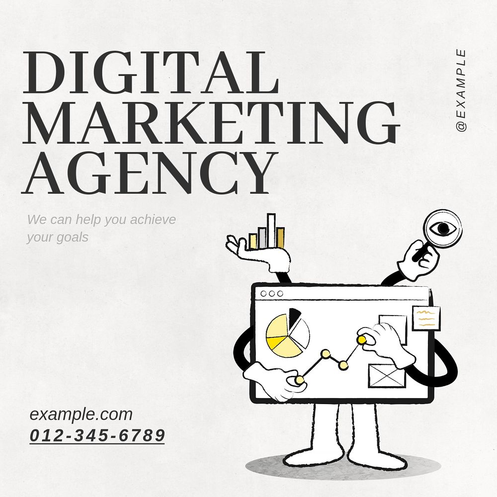 Digital marketing agency Facebook post template, editable design