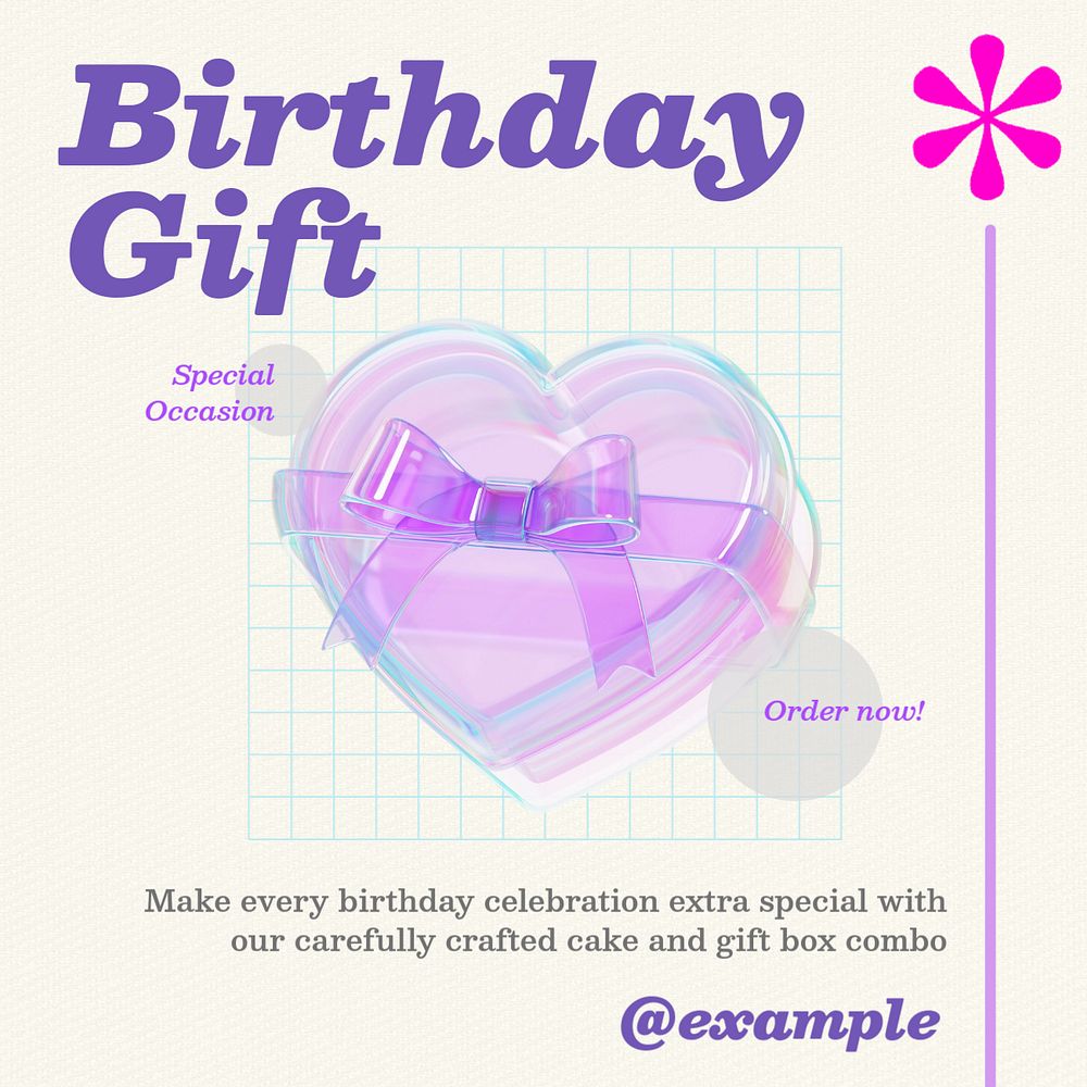 Birthday Instagram post template, editable text