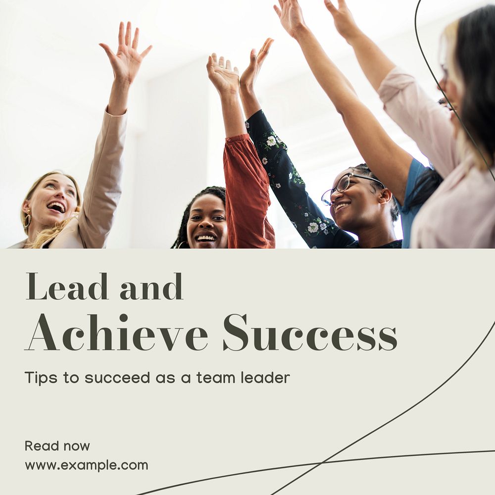 Team leader tips Instagram post template, editable text