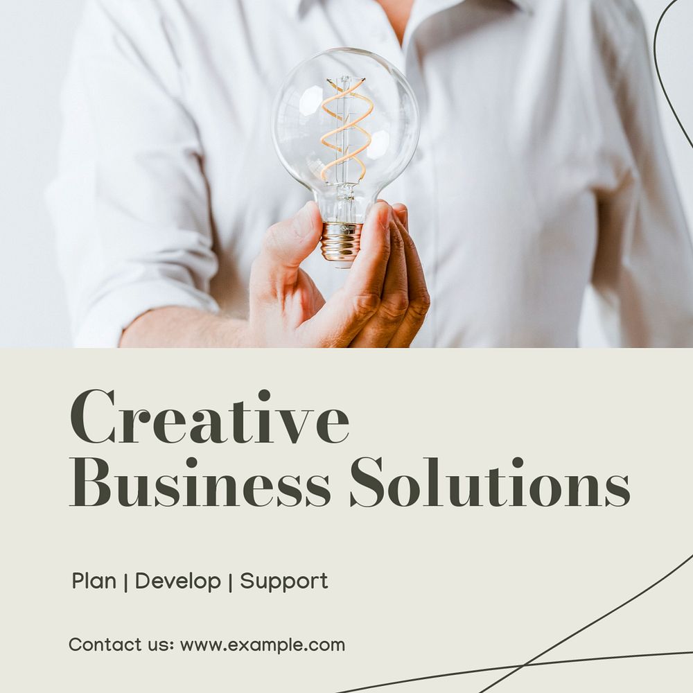 Creative business solutions Instagram post template, editable text