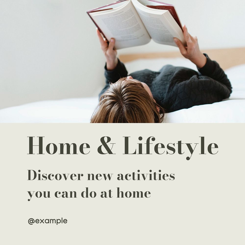 Home & lifestyle  Instagram post template, editable text