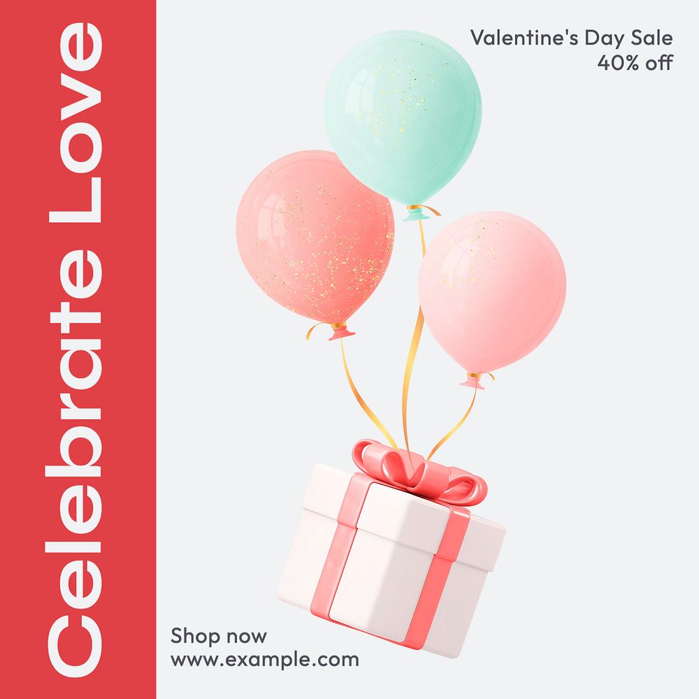 Celebrate love sale Instagram post template, editable text