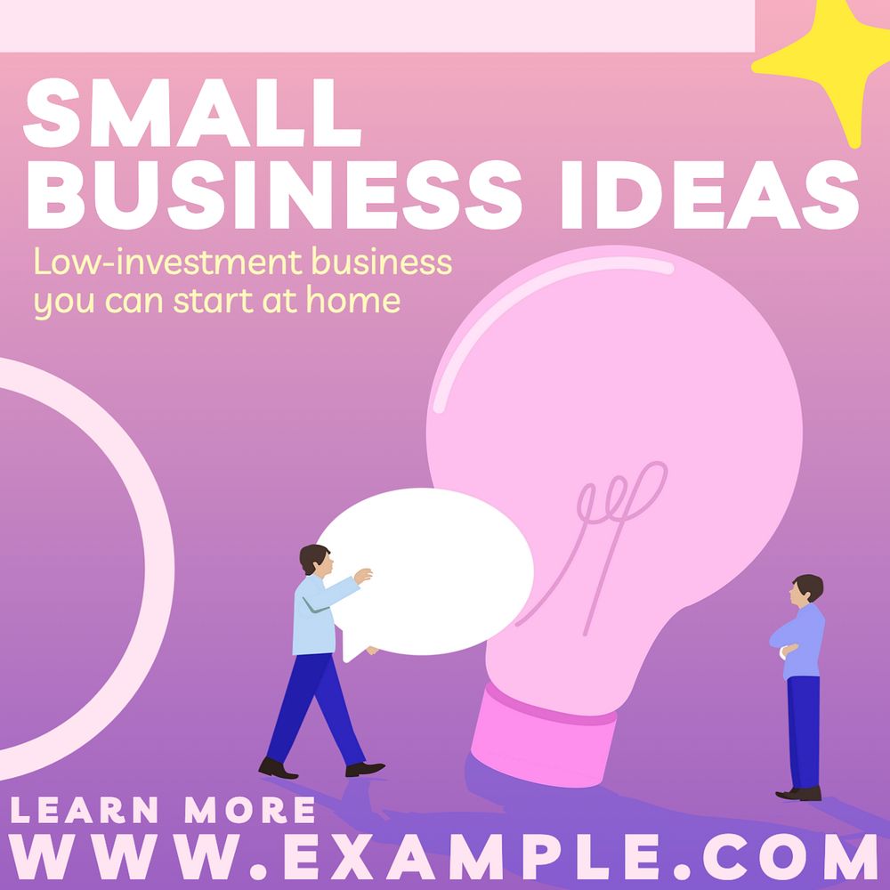 Small business ideas Instagram post template, editable text