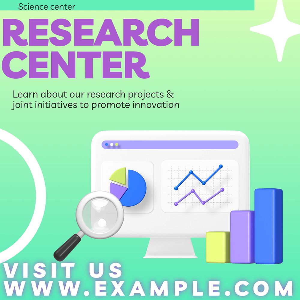 Research center Instagram post template, editable text