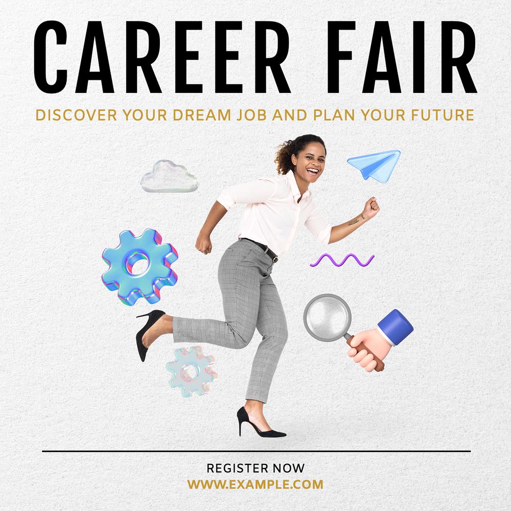 Career fair Instagram post template, editable text