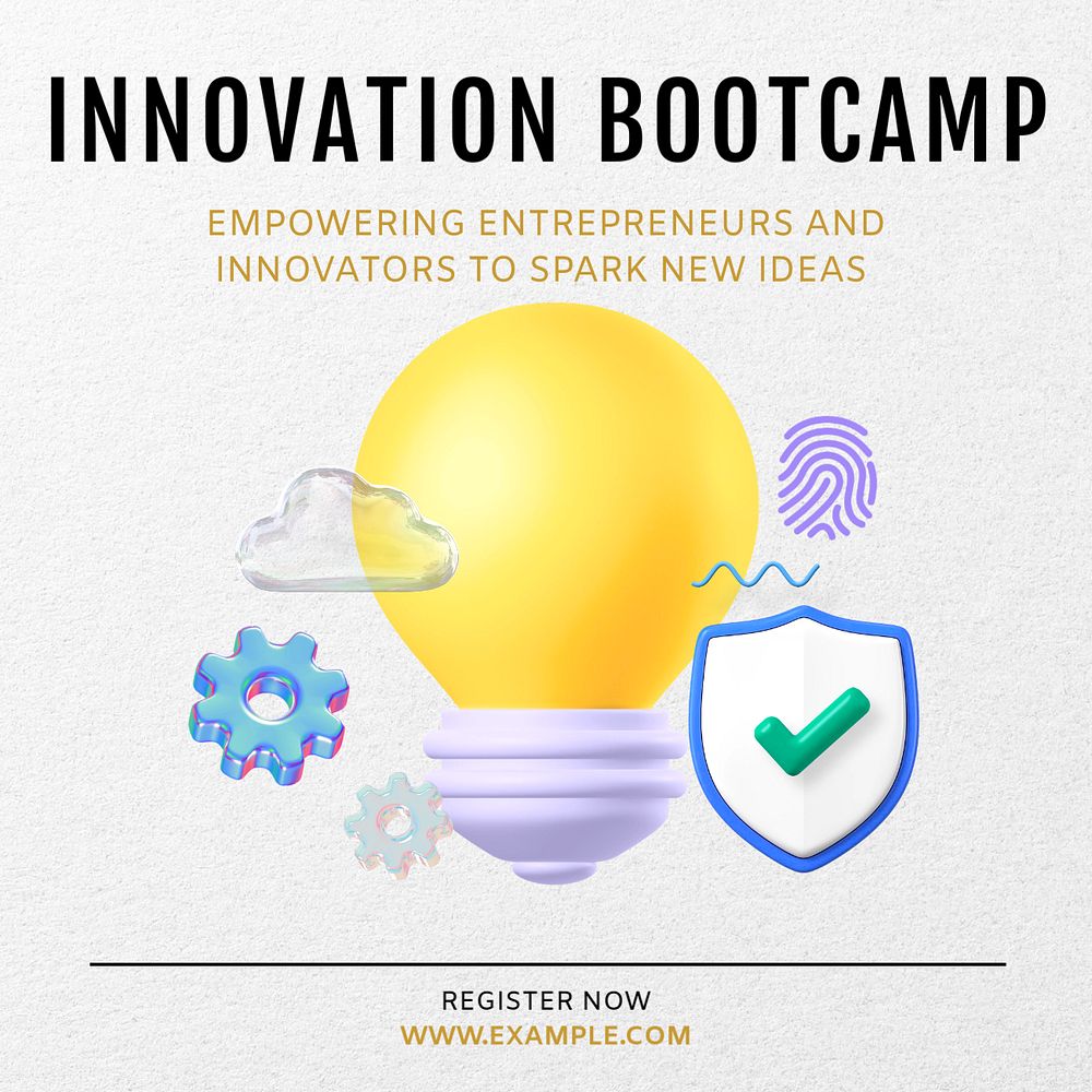 Innovation Bootcamp Instagram post template, editable text