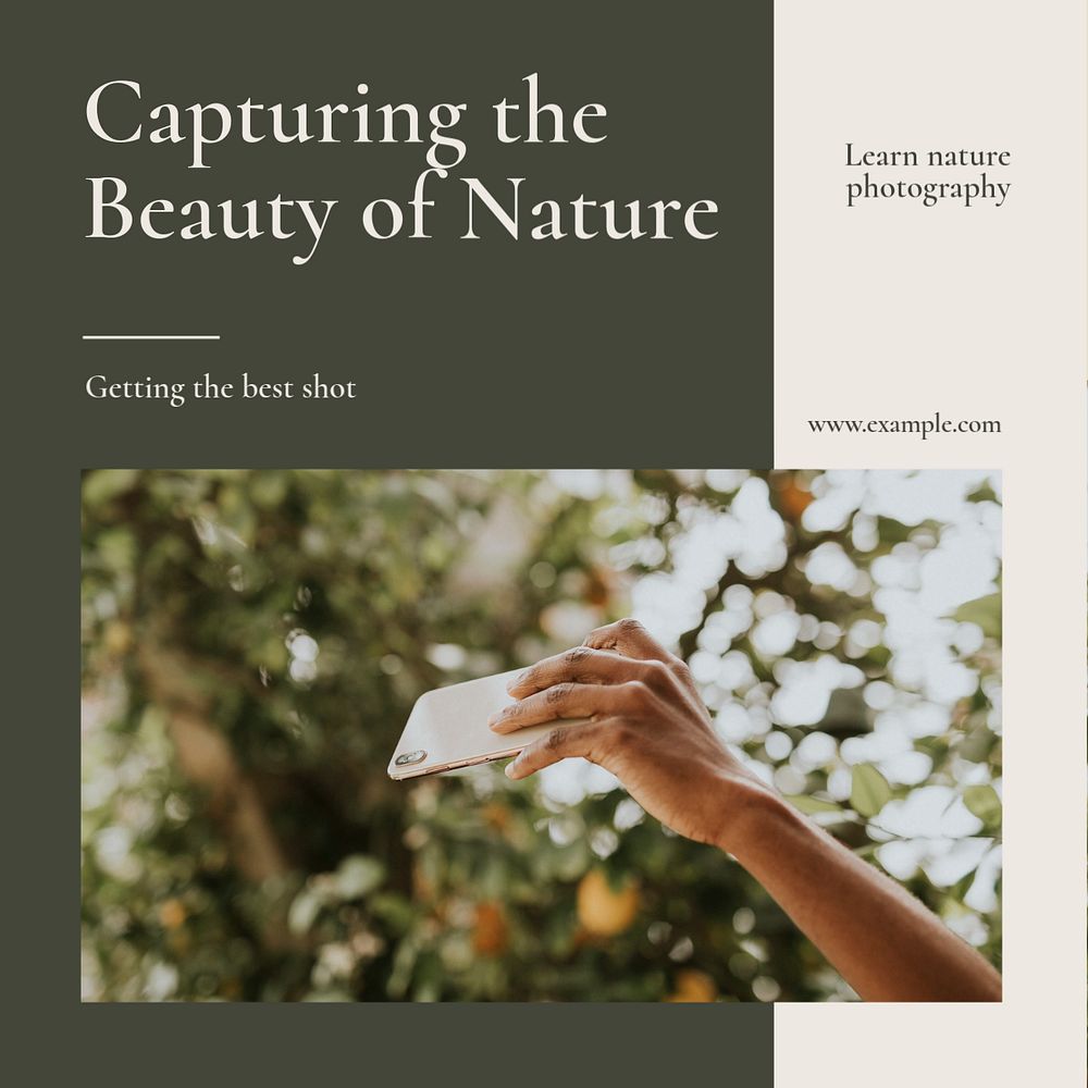 Nature Instagram post template, editable text