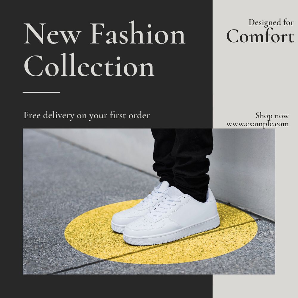 New fashion collection post template, editable text for social media