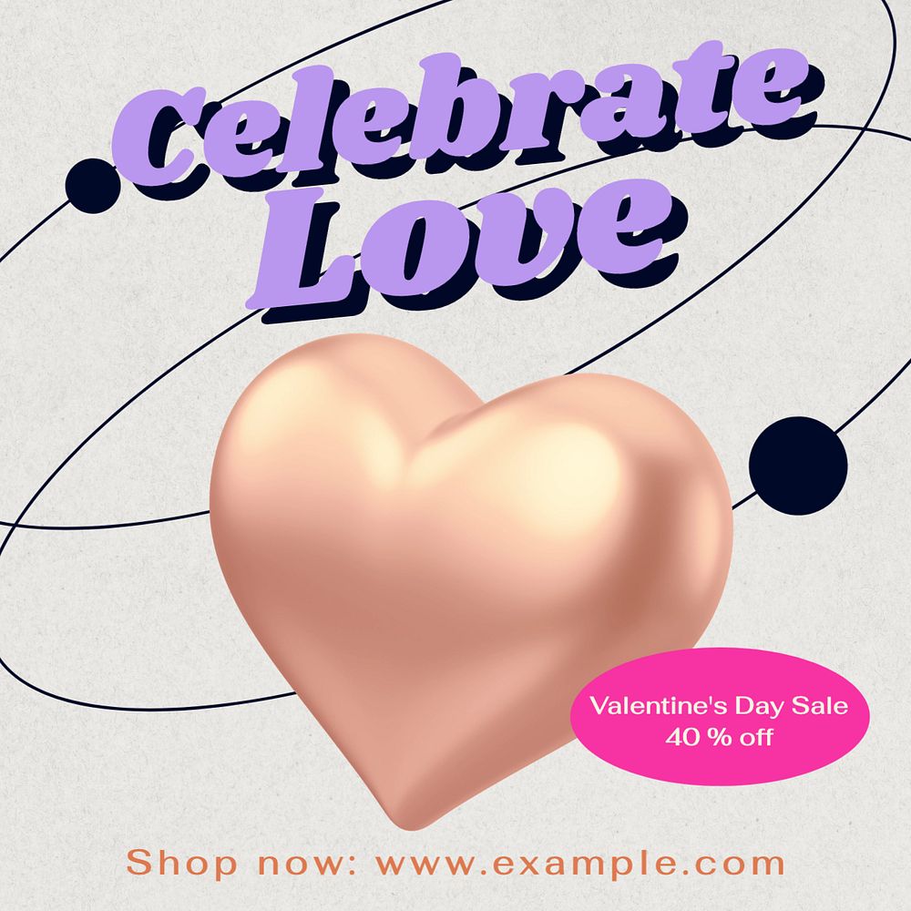 Celebrate love sale Instagram post template, editable text