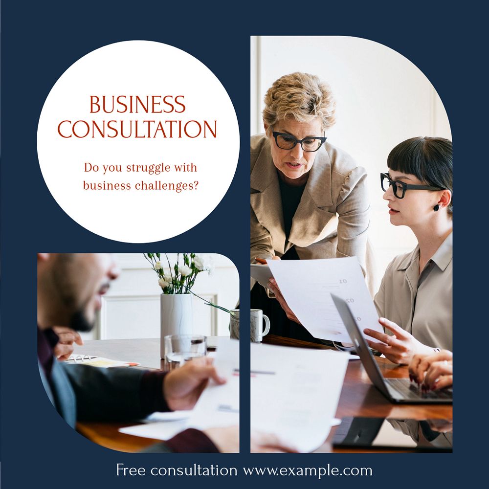 Business consultation  Instagram post template, editable text