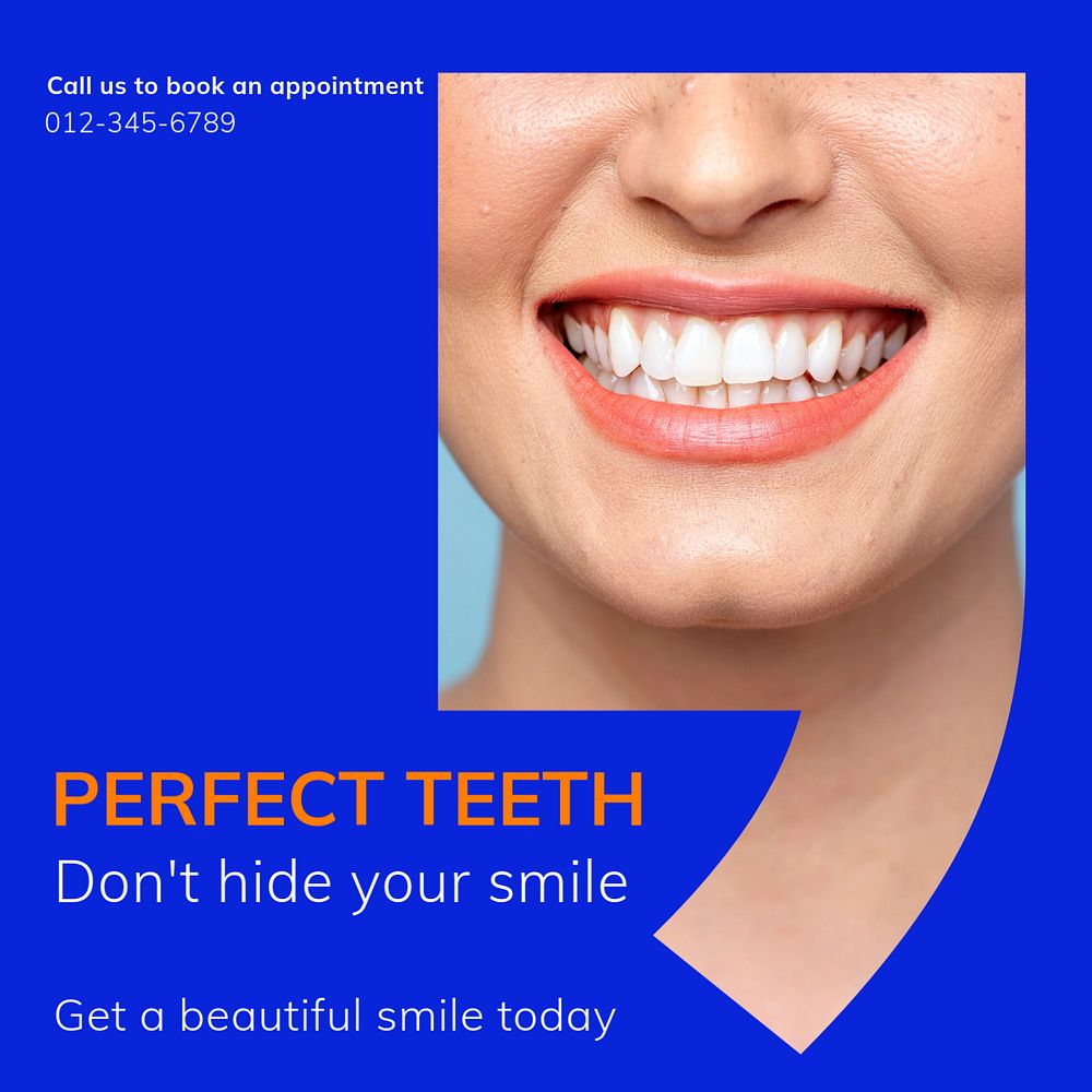 Dentist Instagram post template, editable text