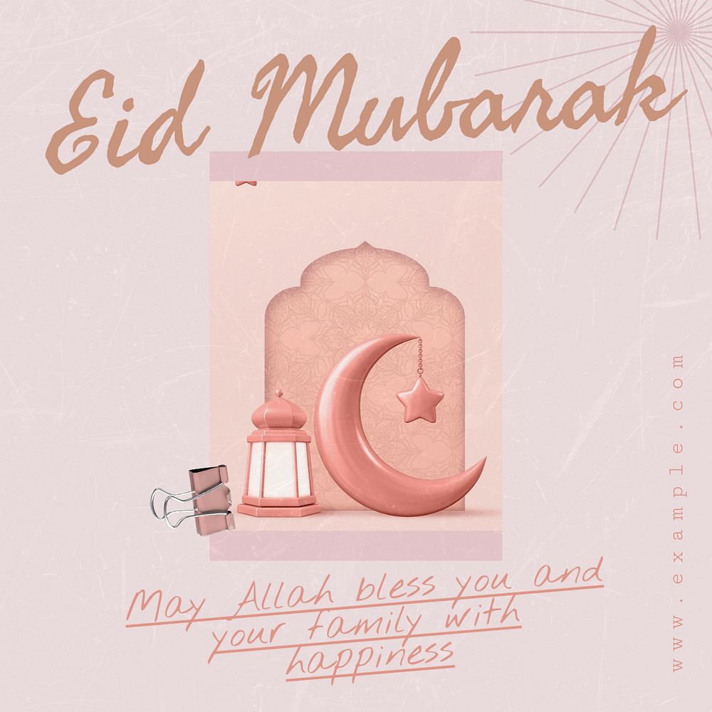 Eid mubarak   Instagram post template, editable text