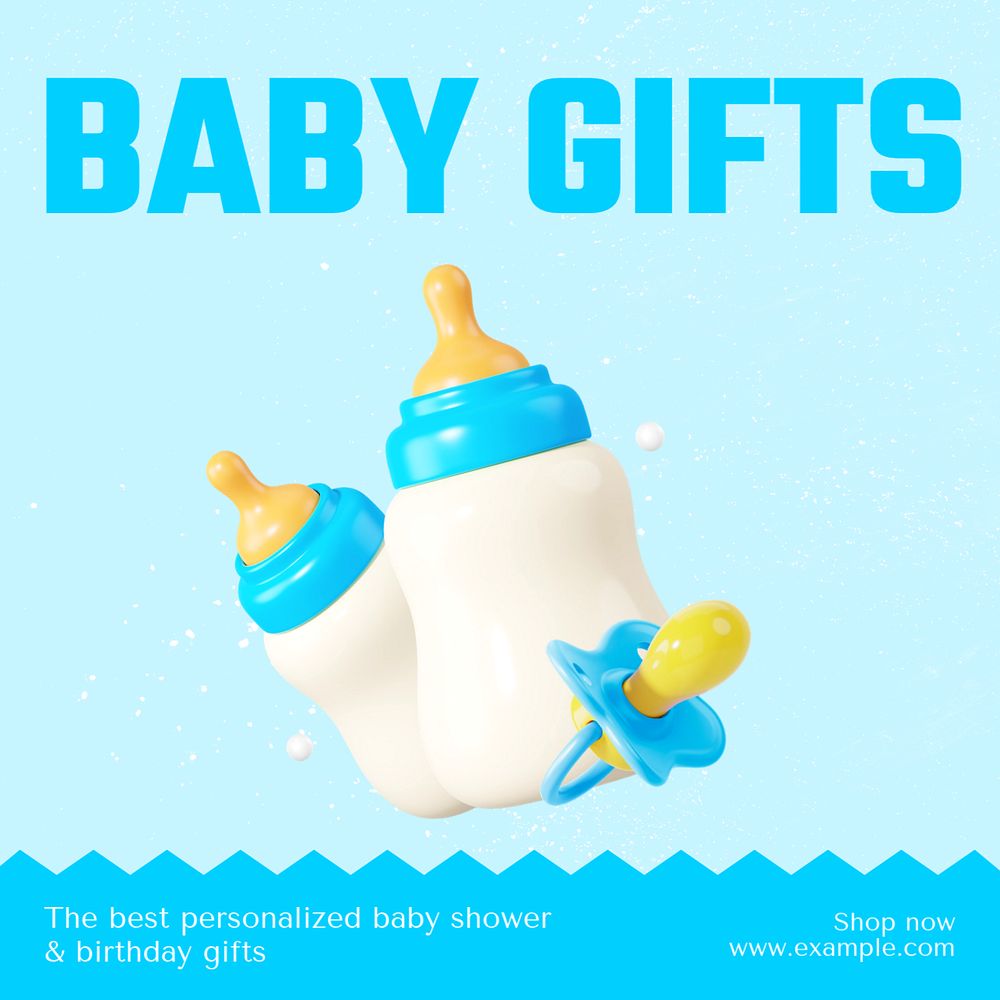 Baby gifts Instagram post template, editable text