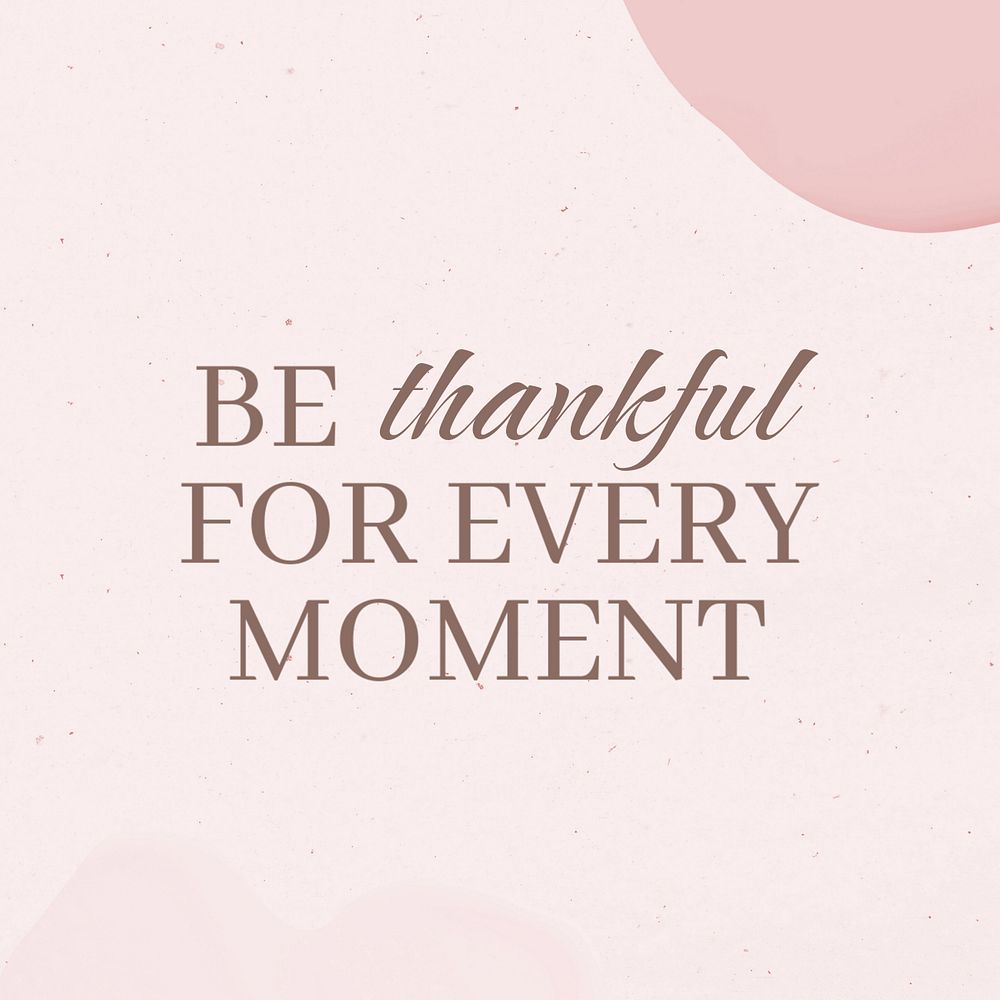 Be thankful Instagram post template, editable text