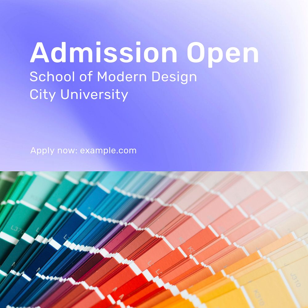 Admission open post template, editable text for social media