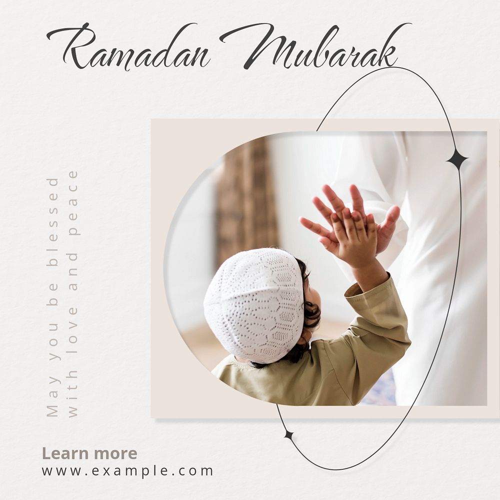 Ramadan Instagram post template, editable design