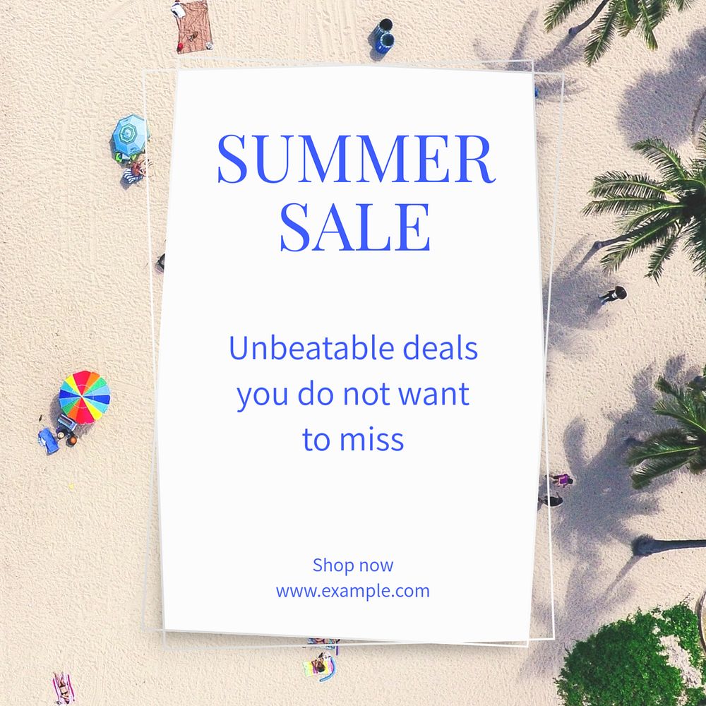 Summer sale Instagram post template, editable design