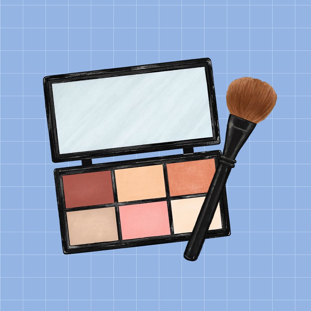 Makeup palette, cosmetic illustration, editable design