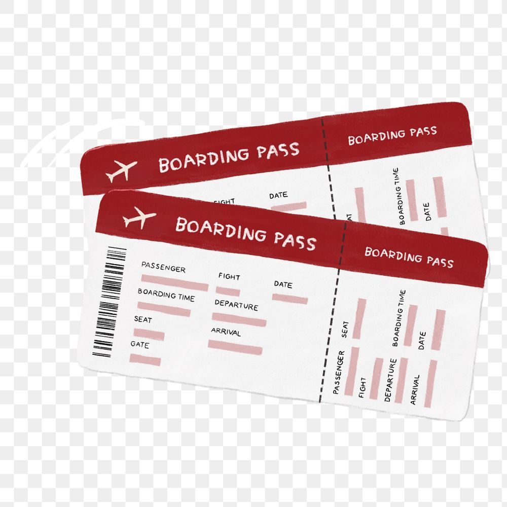 Boarding pass png sticker, editable design