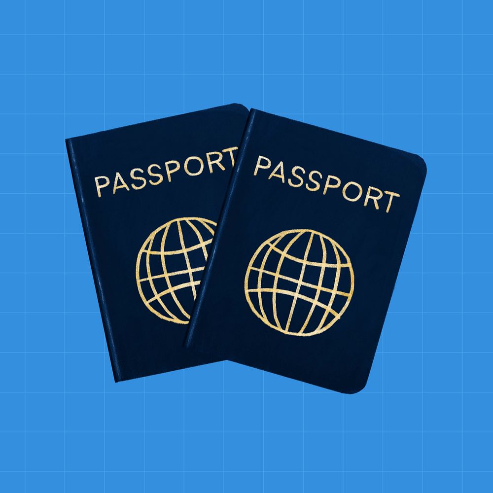 Passport, traveling abroad illustration, editable design