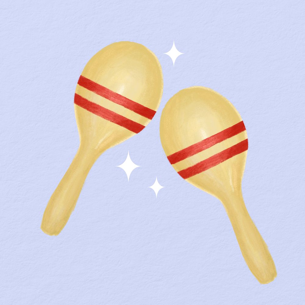 Maracas, musical instrument illustration, editable design