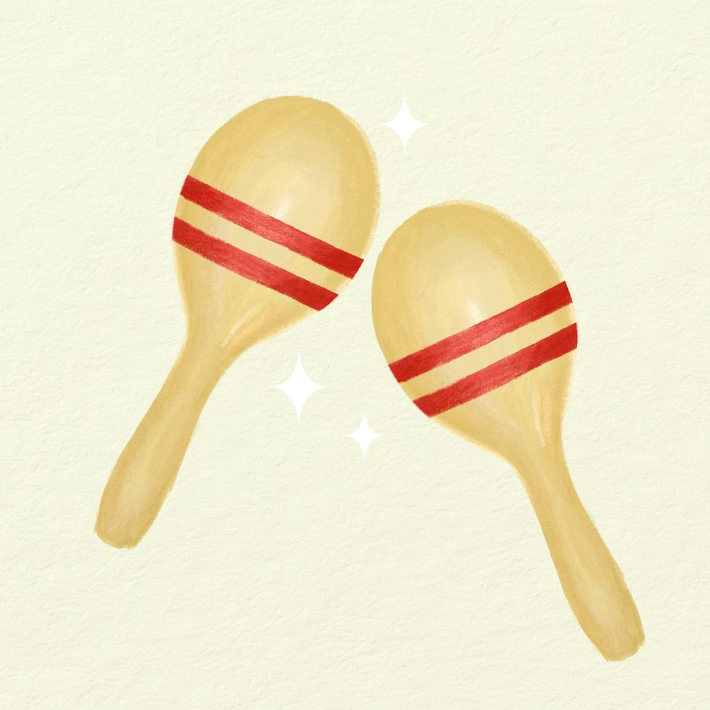 Maracas, Latin music illustration, editable design